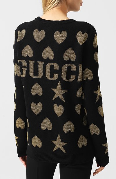 Шерстяной пуловер с вышитым принтом GUCCI, арт. 543445/X936B, фото 4