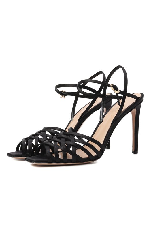 Атласные босоножки Kerry 95 Gianvito Rossi G32629.95RIC.CRENER0 Чёрный G32629.95RIC.CRENER0