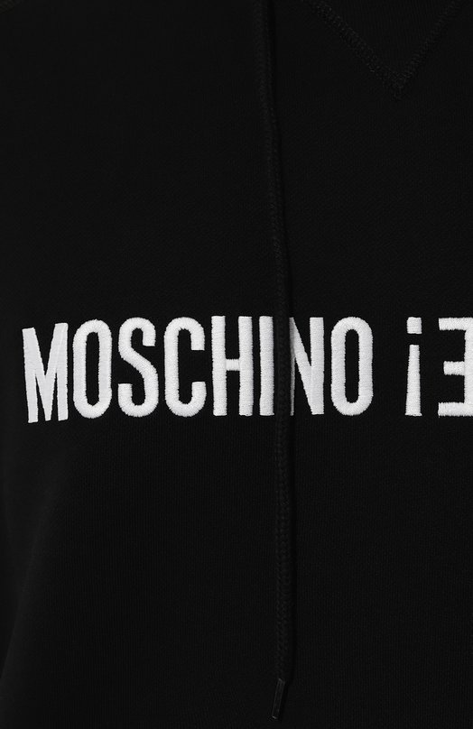 Хлопковое худи Moschino J1709/7028 Чёрно-белый  J1709/7028 Фото 5