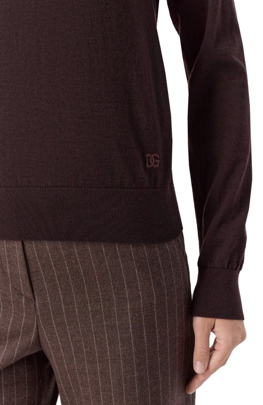 Кашемировый пуловер Dolce & Gabbana FXXAFZ/JBW0P Коричневый  FXXAFZ/JBW0P Фото 5