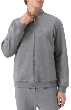 Мужской толстовка из хлопка и кашемира BRUNELLO CUCINELLI серого цвета, арт. MM8319037G | Фото 3 (Материал внешний: Хлопок; Рукава: Длинные; Драгоценные камни: Проставлено; Длина (для топов): Стандартные; Материал сплава: Проставлено; Мужское Кросс-КТ: Толстовка-одежда; Стили: Спорт-шик)