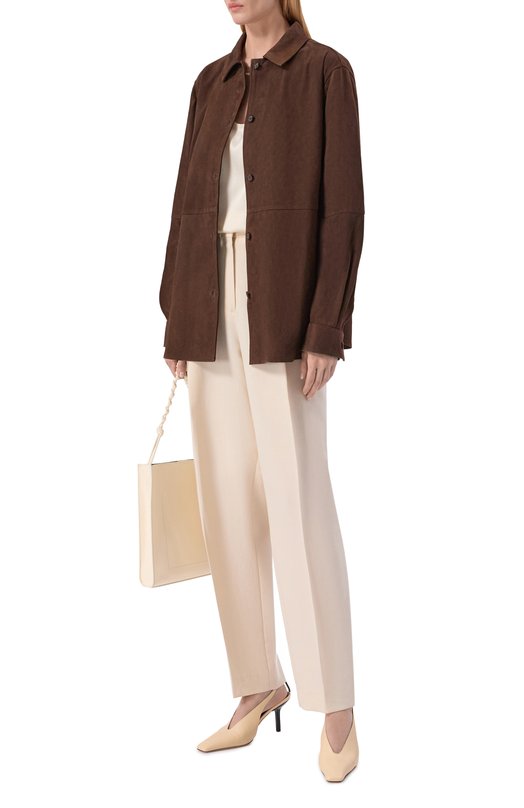 Замшевая рубашка TOTEME 261-WRT0707-LE0200 Коричневый  261-WRT0707-LE0200 Фото 2