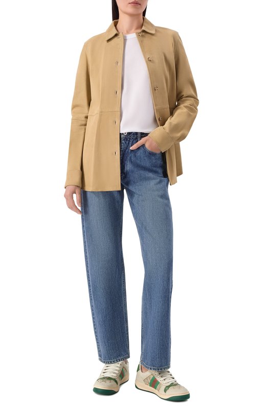 Комбинированные кеды Screener Gucci 570443/9Y920 Кремовый  570443/9Y920 Фото 3