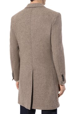 Мужской шерстяное пальто ZEGNA светло-бежевого цвета, арт. 4GJ3G0/689729A6 | Фото 4 (Длина (верхняя одежда): До середины бедра; Драгоценные камни: Проставлено; Материал внешний: Шерсть; Материал сплава: Проставлено; Рукава: Длинные; Стили: Кэжуэл; Мужское Кросс-КТ: пальто-верхняя одежда; 1-2-бортные: Однобортные)
