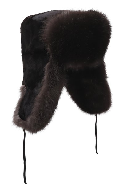 Мужская меховая шапка-ушанка из соболя и норки FURLAND, арт. 0012207450200600000