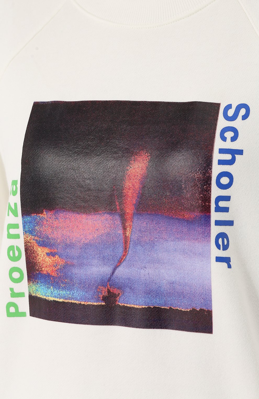 Хлопковый пуловер с круглым вырезом и принтом PROENZA SCHOULER, арт. WL1834079-JCP70S, фото 5