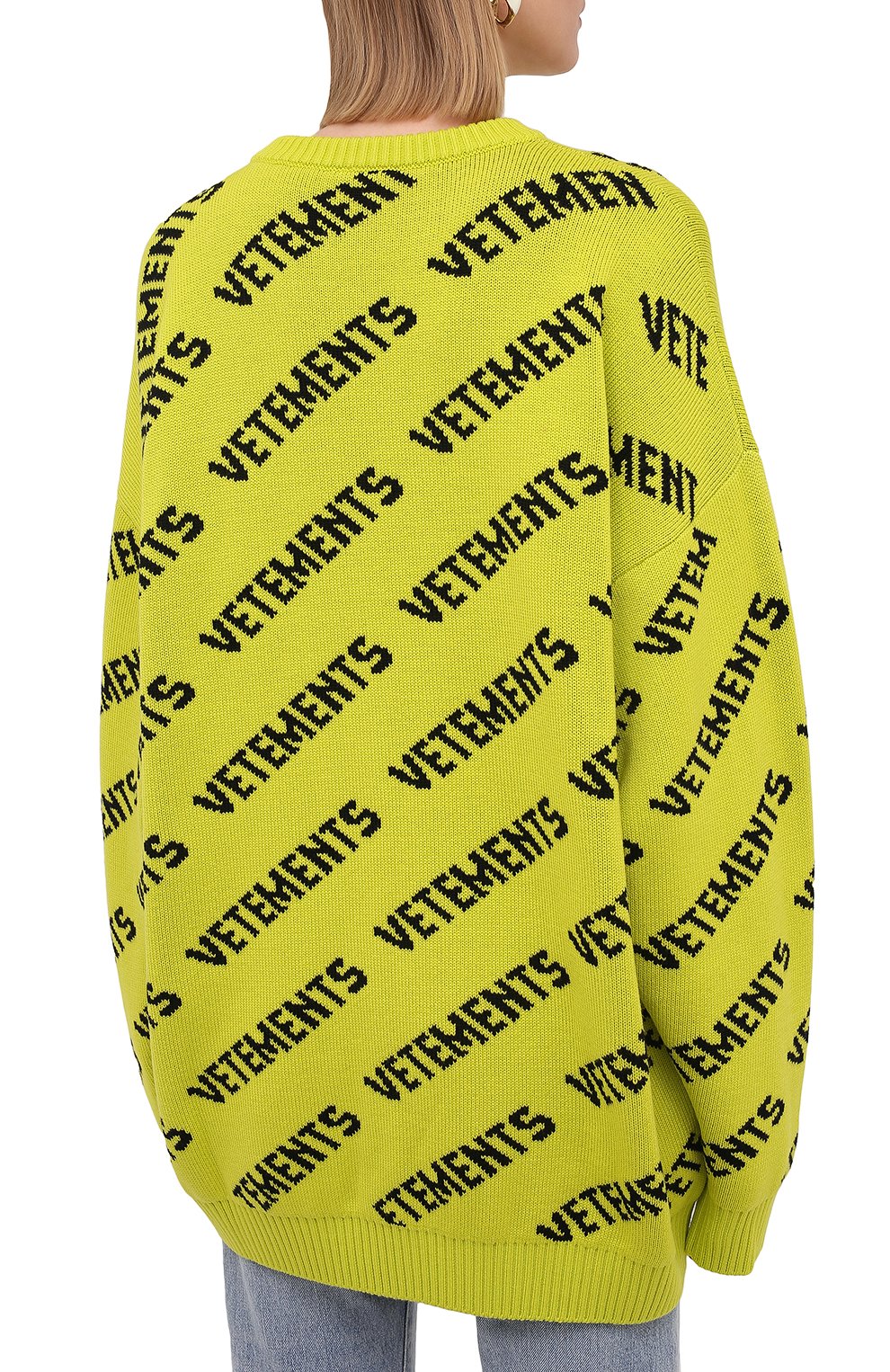 Шерстяной свитер VETEMENTS зеленого цвета по цене 96550 руб., арт. UA52KN600Y 2901/W, фото 4 Шерстяной свитер VETEMENTS, арт. UA52KN600Y 2901/W, фото 4