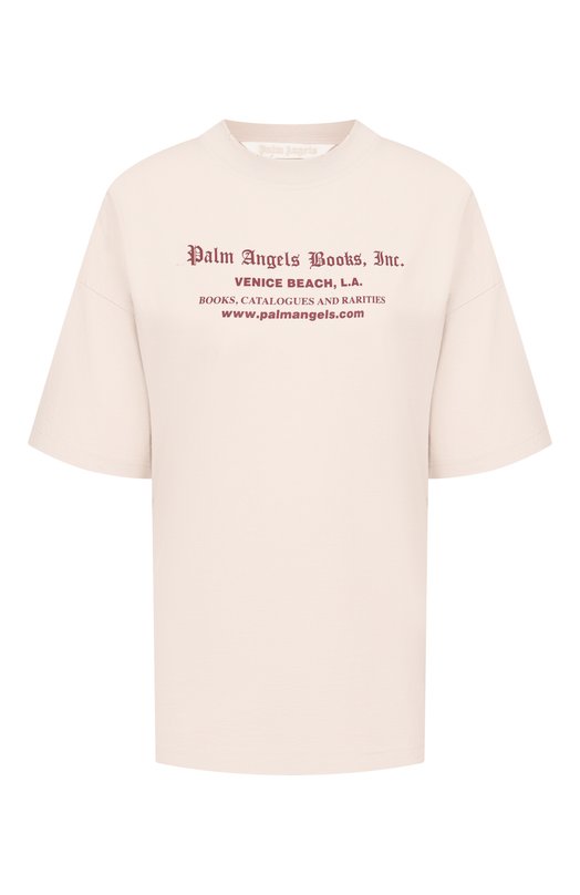 Хлопковая футболка Palm Angels PWAA07BF25JER007 Кремовый PWAA07BF25JER007