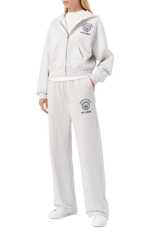 Хлопковые брюки Sporty and Rich PA040508033GY03 Серый  PA040508033GY03 Фото 2