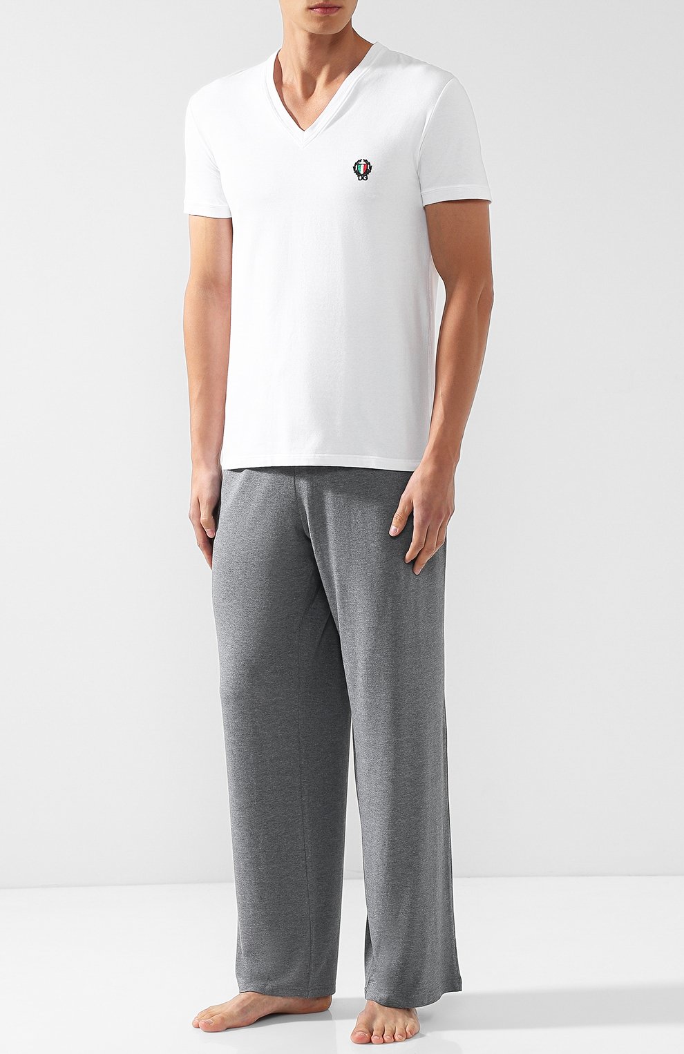 Хлопковая футболка с v-образным вырезом DOLCE & GABBANA, арт. N8A05J/00020, фото 2