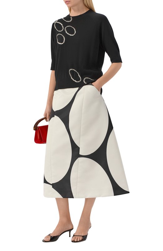 Шерстяной пуловер Dries Van Noten 011202/3700 Чёрный  011202/3700 Фото 2