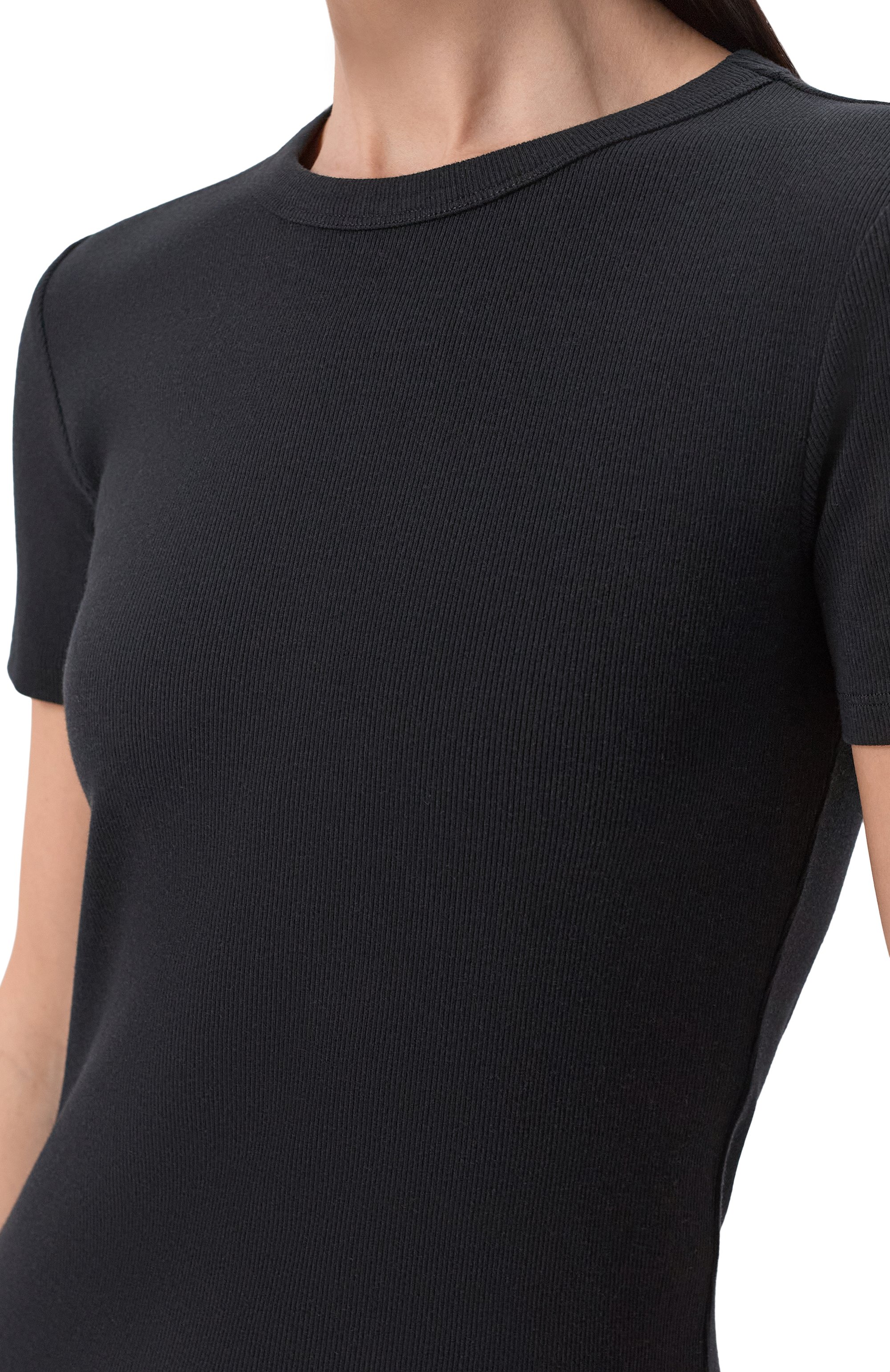 Футболка из хлопка и шелка 12 STOREEZ черного цвета по цене 5300 руб., арт. 137762, фото 5 Футболка из хлопка и шелка 12 STOREEZ, арт. 137762, фото 5