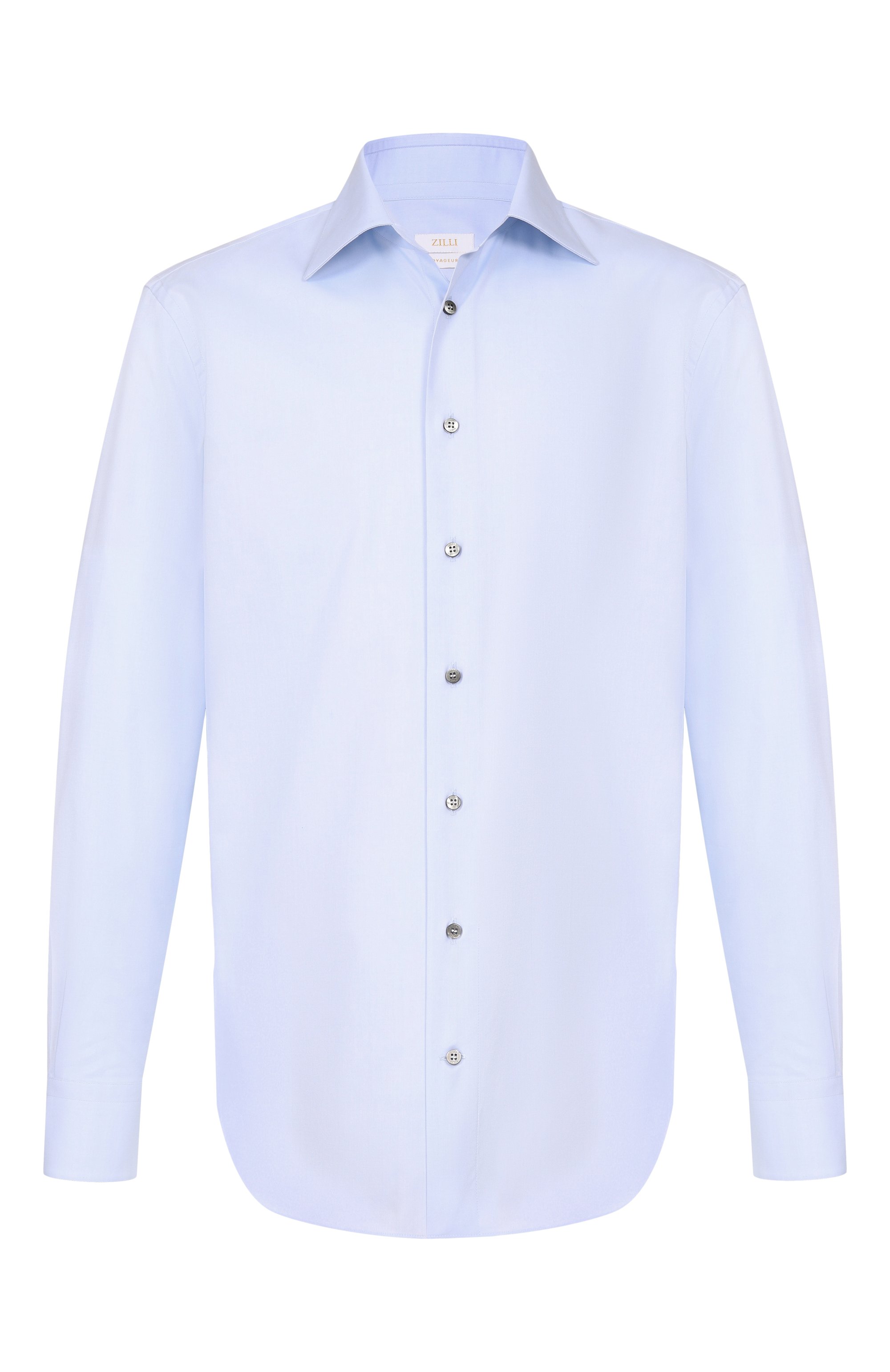 Хлопковая сорочка ZILLI голубого цвета по цене 99500 руб., арт. F0RF01M010059655U, фото 1 Хлопковая сорочка ZILLI, арт. F0RF01M010059655U, фото 1