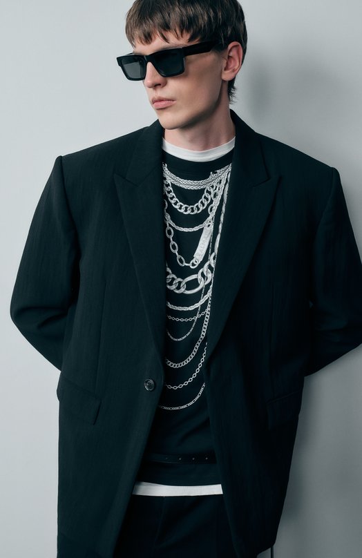 Хлопковая футболка Balmain FH1EG000/GF06 Чёрный  FH1EG000/GF06 Фото 6