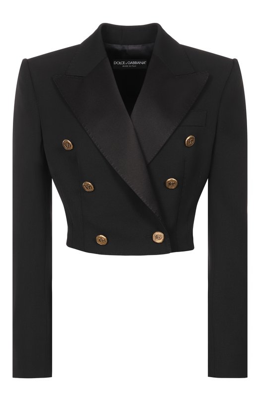 Жакет из шерсти и шелка Dolce & Gabbana F299YT/FU20W Чёрный F299YT/FU20W