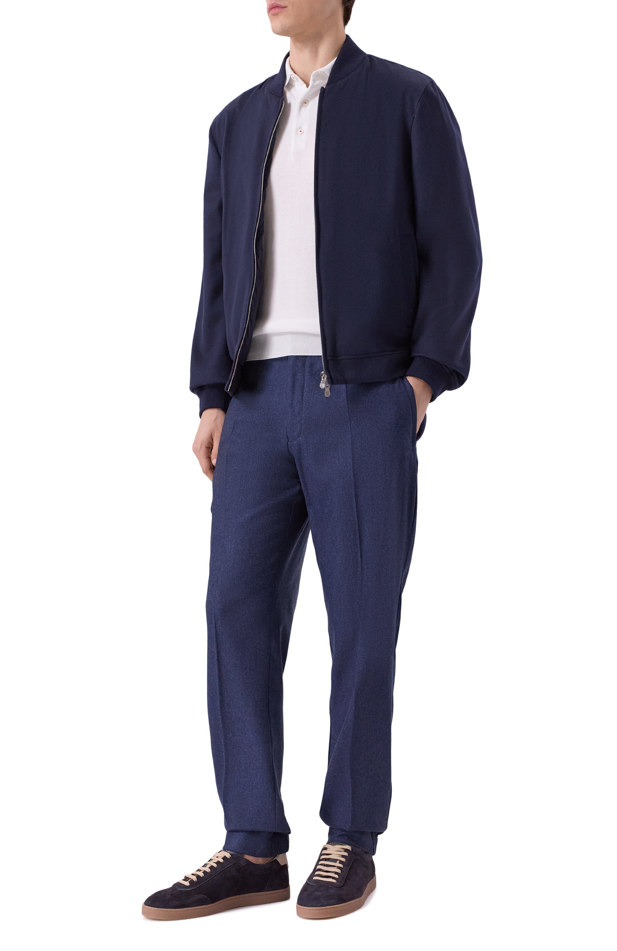 Шерстяные джоггеры MVST темно-синего цвета по цене 65200 руб., арт. 3MPG/7617, фото 2 Шерстяные джоггеры MVST, арт. 3MPG/7617, фото 2