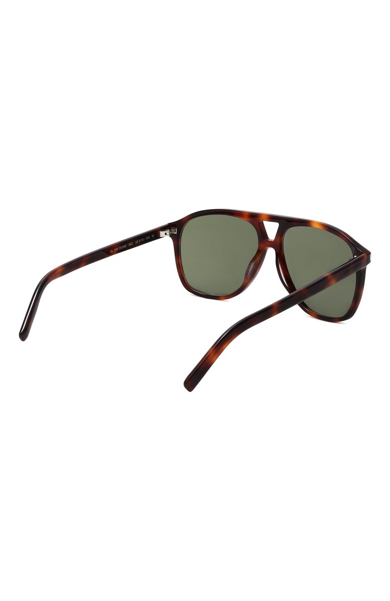Женские солнцезащитные очки SAINT LAURENT коричневого цвета, арт. SL 596 DUNE 002 | Фото 4 (Нос: Не проставлено; Региональные ограничения белый список (Axapta Mercury): Не проставлено; Тип очков: С/з; Материал: Пластик; Оптика Гендер: оптика-женское; Очки форма: Авиаторы)