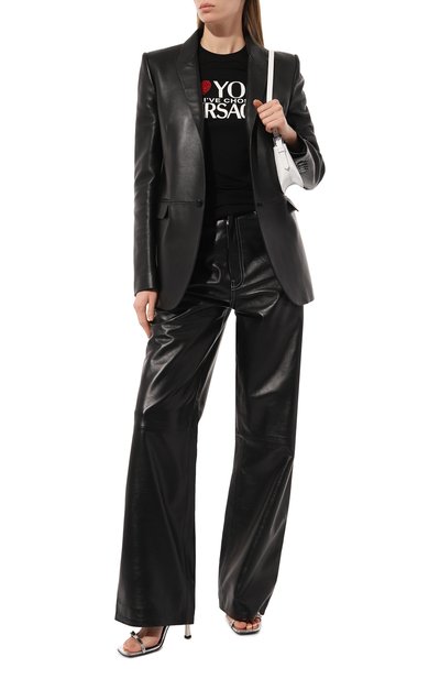 Футболка из вискозы VERSACE черного цвета по цене 64450 руб., арт. 1007521/1A053781B000, фото 2 Футболка из вискозы VERSACE, арт. 1007521/1A053781B000, фото 2