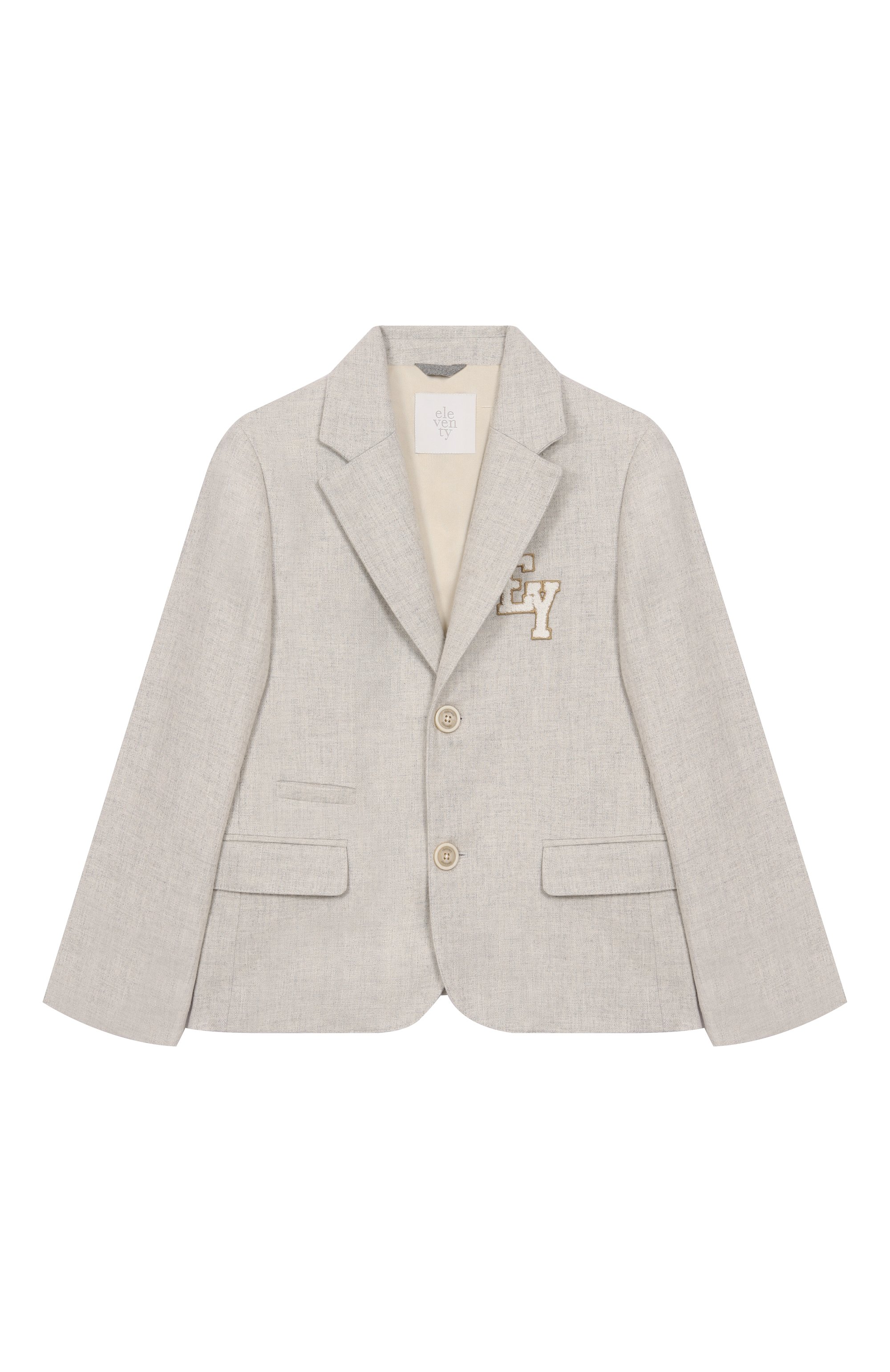 Пиджак из вискозы и шерсти ELEVENTY светло-серого цвета по цене 38850 руб., арт. EX2Q44/I0233/6-8, фото 1 Пиджак из вискозы и шерсти ELEVENTY, арт. EX2Q44/I0233/6-8, фото 1