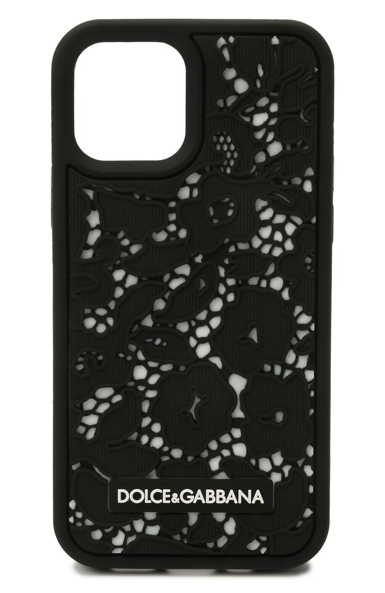Чехол для iphone 12/12 pro DOLCE & GABBANA черного цвета, арт. BI2907/A0700 | Фото 1 (Региональные ограничения белый список (Axapta Mercury): RU, Не проставлено; Материал: Пластик; Нос: Не проставлено)