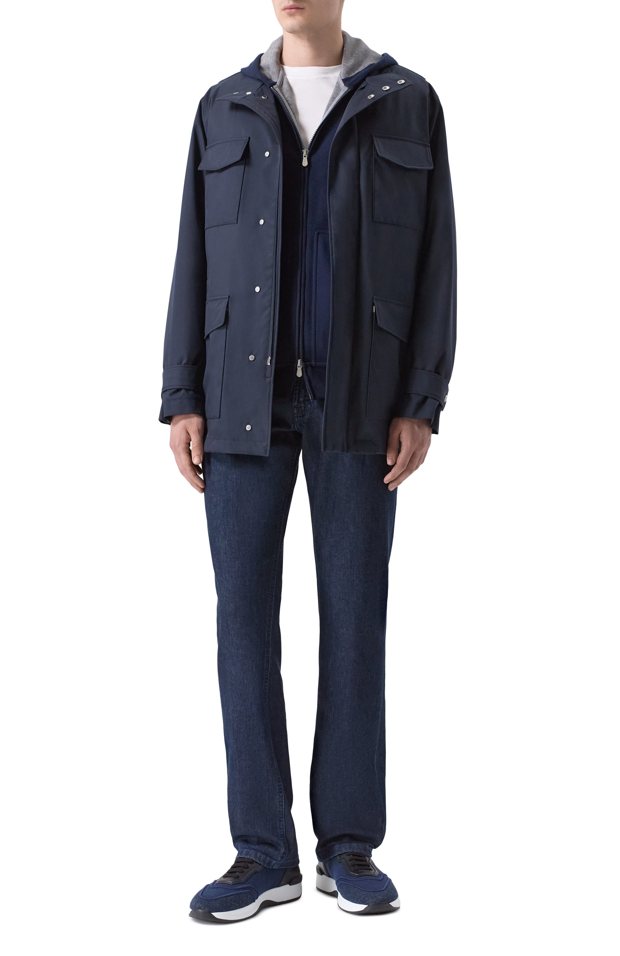 Текстильные кроссовки BRIONI темно-синего цвета по цене 117000 руб., арт. QHM20L/PD903, фото 2 Текстильные кроссовки BRIONI, арт. QHM20L/PD903, фото 2