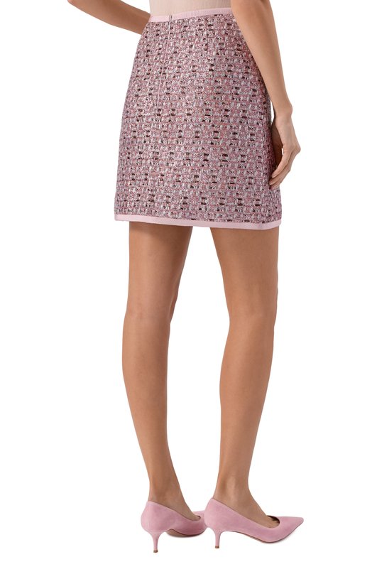 Твидовая юбка Giambattista Valli 25FWSVCA2C31/74UBE Розовый  25FWSVCA2C31/74UBE Фото 4