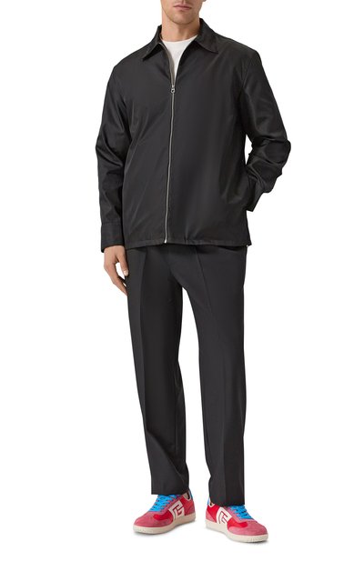 Комбинированные кеды swan BALMAIN красного цвета по цене 69350 руб., арт. FM1VI360/TRNB, фото 2 Комбинированные кеды swan BALMAIN, арт. FM1VI360/TRNB, фото 2