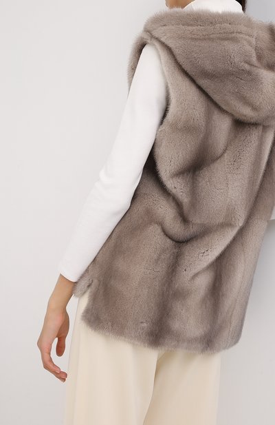 Жилет из меха норки LORO PIANA серого цвета по цене 1865000 руб., арт. FAI2580, фото 4 Жилет из меха норки LORO PIANA, арт. FAI2580, фото 4