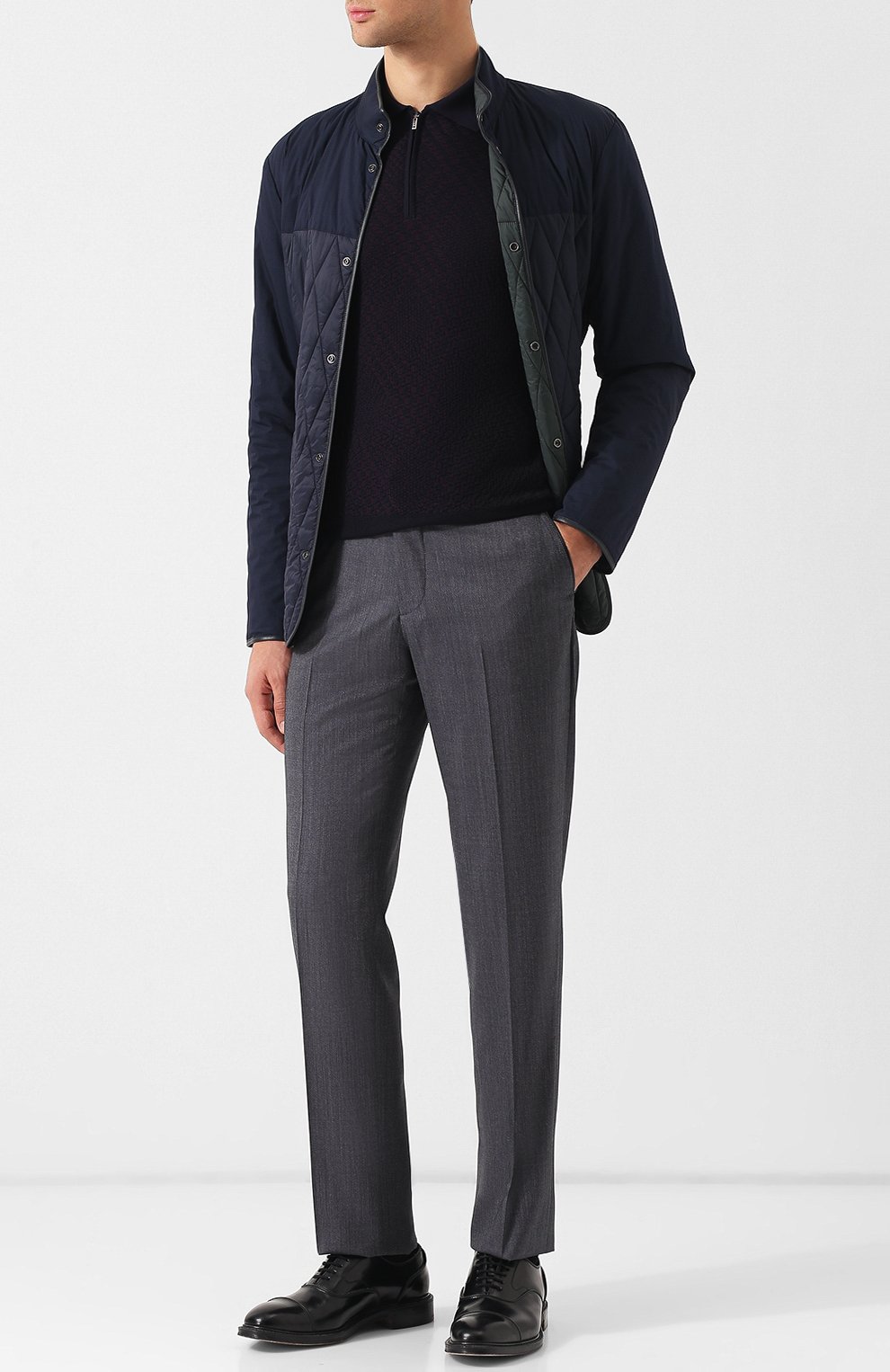 Брюки из шерсти и шелка ZILLI темно-серого цвета по цене 126500 руб., арт. M0Q-40-38N--46404/0001, фото 2 Брюки из шерсти и шелка ZILLI, арт. M0Q-40-38N--46404/0001, фото 2