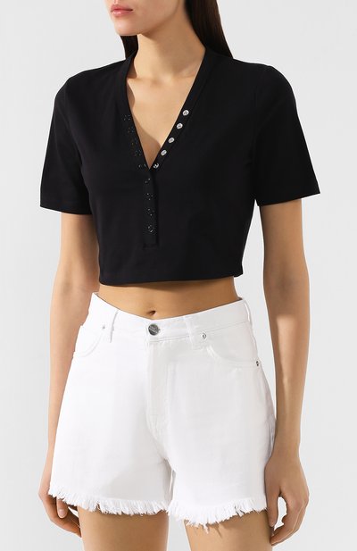 Хлопковый топ ALEXANDERWANG.T черного цвета по цене 15750 руб., арт. 4C191098, фото 3 Хлопковый топ ALEXANDERWANG.T, арт. 4C191098, фото 3