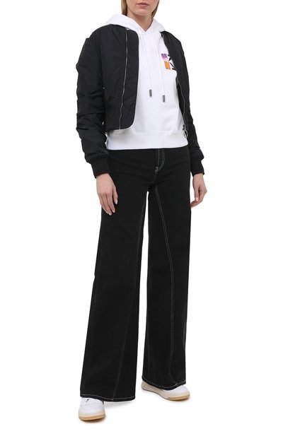 Утепленный бомбер OFF-WHITE черного цвета по цене 104000 руб., арт. 0WEH017R21FAB001, фото 2 Утепленный бомбер OFF-WHITE, арт. 0WEH017R21FAB001, фото 2