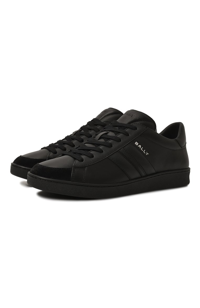 Мужские кожаные кеды BALLY черного цвета, арт. MSK0BJ/VT179 | Фото 1 (Подошва: Массивная; Материал внутренний: Натуральная кожа; Материал утеплителя: Без утеплителя; Стили: Классический; Материал внешний: Натуральная кожа; Кросс-КТ: Низкие)