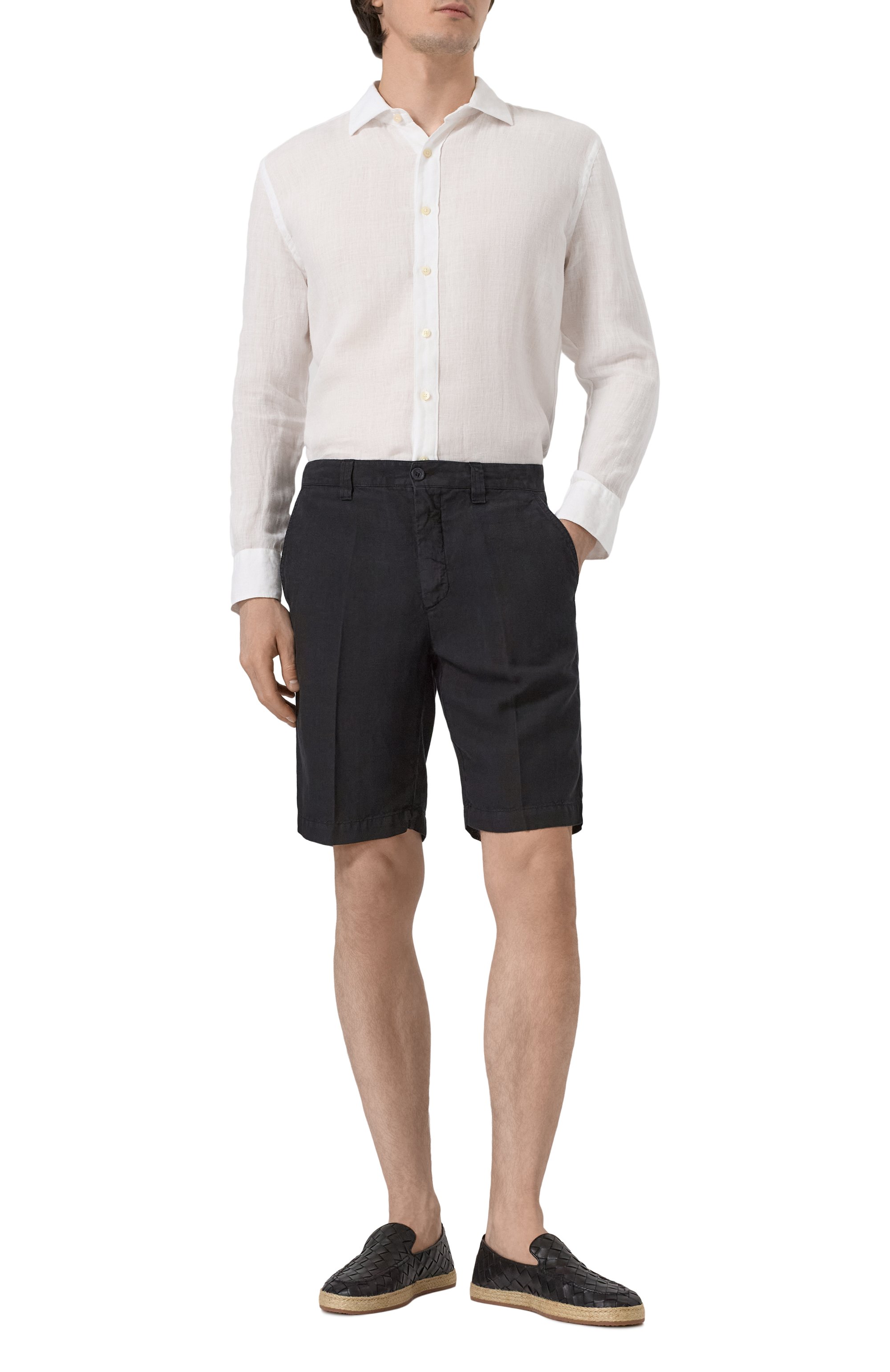 Льняные шорты 120% LINO черного цвета по цене 26350 руб., арт. 32ALIM2137/0253/000, фото 2 Льняные шорты 120% LINO, арт. 32ALIM2137/0253/000, фото 2