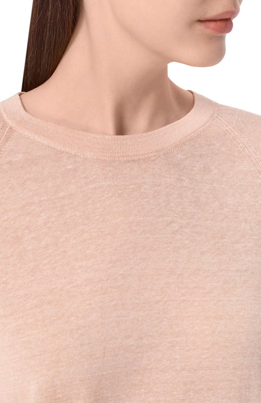 Пуловер изо льна и шелка Agnona K111048E/0L180PE Розовый  K111048E/0L180PE Фото 5