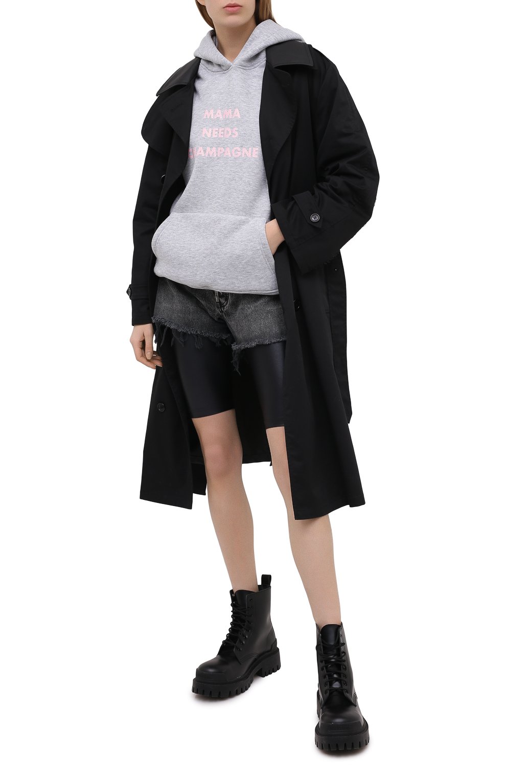 Хлопковое худи SEVEN LAB серого цвета по цене 11550 руб., арт. HW20-MNC-G024 grey, фото 2 Хлопковое худи SEVEN LAB, арт. HW20-MNC-G024 grey, фото 2