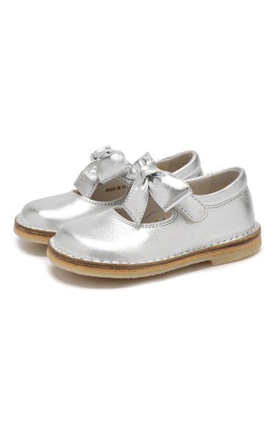 Кожаные туфли с застежкой велькро IL GUFO, арт. G202/VITELL0 LAMINAT0/18-22