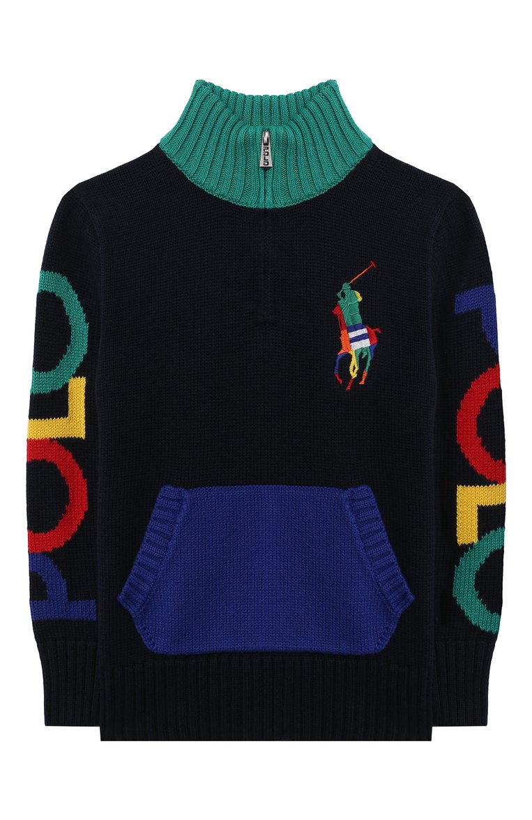 Детский хлопковый свитер POLO RALPH LAUREN разноцветного цвета, арт. 321846212 | Фото 1 (Материал внешний: Хлопок; Рукава: Длинные; Мальчики Кросс-КТ: Свитер-одежда; Ростовка одежда: 18 мес | 86 см, 3 года | 98 см, 4 года | 104 см)