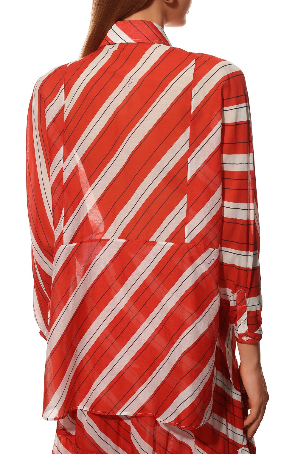 Блузка из хлопка  и шелка KITON, арт. D53421K0992A, фото 4