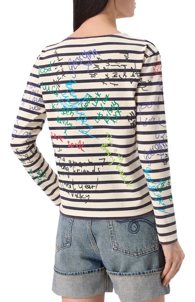 Хлопковый лонгслив R13, арт. R13W3061-001BK, фото 4