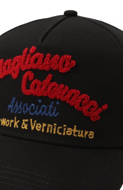 Хлопковая бейсболка DSQUARED2 черного цвета по цене 38250 руб., арт. BCM0950/05C00001, фото 3 Хлопковая бейсболка DSQUARED2, арт. BCM0950/05C00001, фото 3
