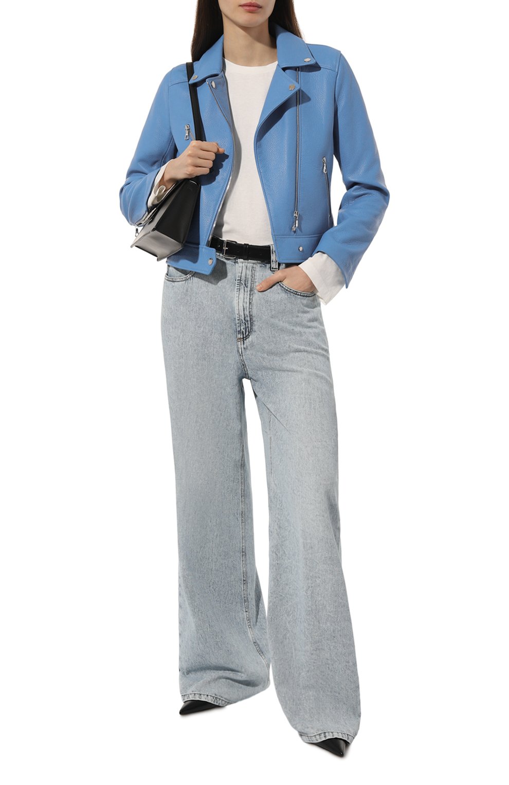 Кожаная куртка MASLOV голубого цвета по цене 187000 руб., арт. K09, фото 2 Кожаная куртка MASLOV, арт. K09, фото 2