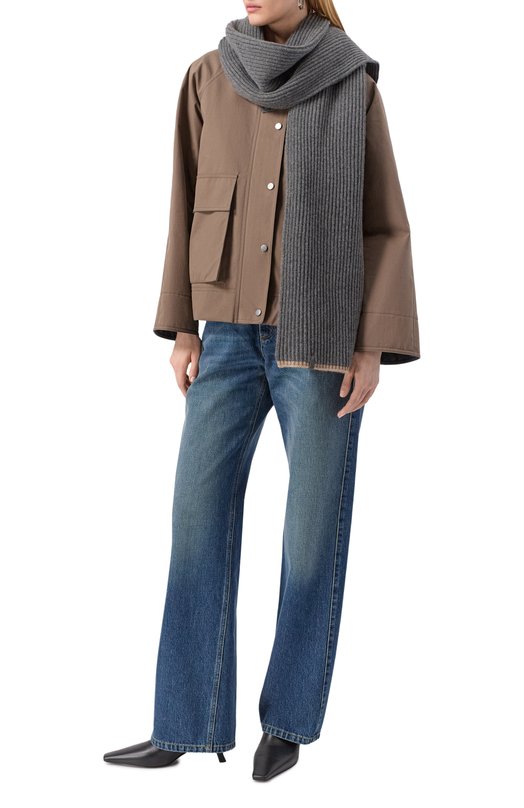 Кашемировый шарф Brunello Cucinelli M12504989 Серый  M12504989 Фото 4