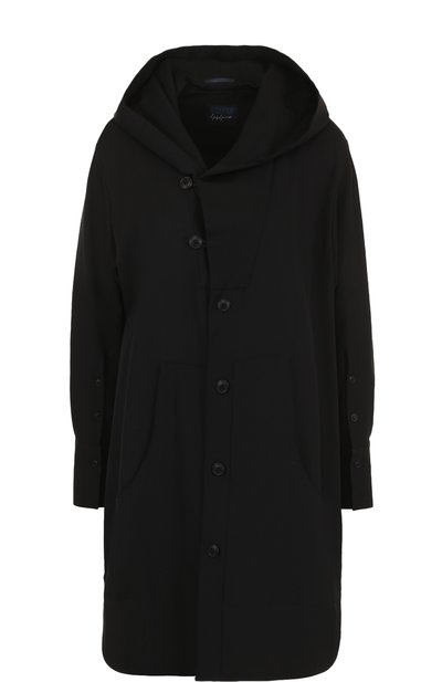 Женская однотонная шерстяная блуза с капюшоном YOHJI YAMAMOTO, арт. FE-B53-100