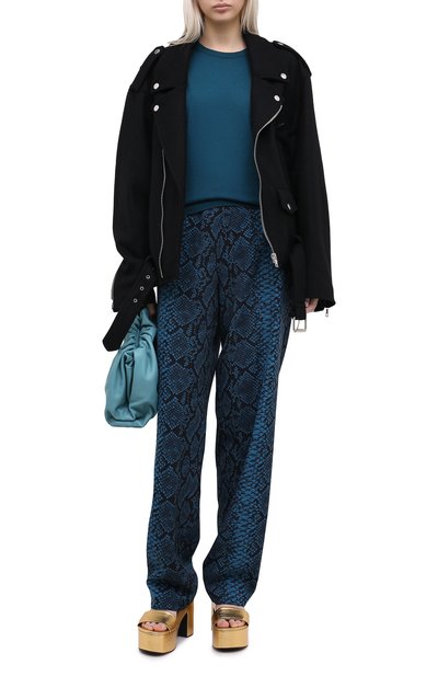 Шерстяные брюки DRIES VAN NOTEN синего цвета по цене 82250 руб., арт. 202-10902-1080, фото 2 Шерстяные брюки DRIES VAN NOTEN, арт. 202-10902-1080, фото 2