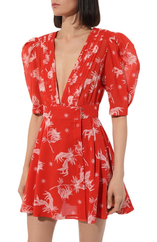 Хлопковое платье Ulyana Sergeenko ABC009SS23Morocco 1021т23 Красный  ABC009SS23Morocco 1021т23 Фото 3