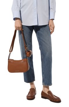 Женская сумка jet set medium MICHAEL MICHAEL KORS коричневого цвета, арт. 32T4GJ6C6T | Фото 2 (Материал: Натуральная кожа; Размер: medium; Материал сплава: Проставлено; Драгоценные камни: Проставлено; Ремень/цепочка: На ремешке)