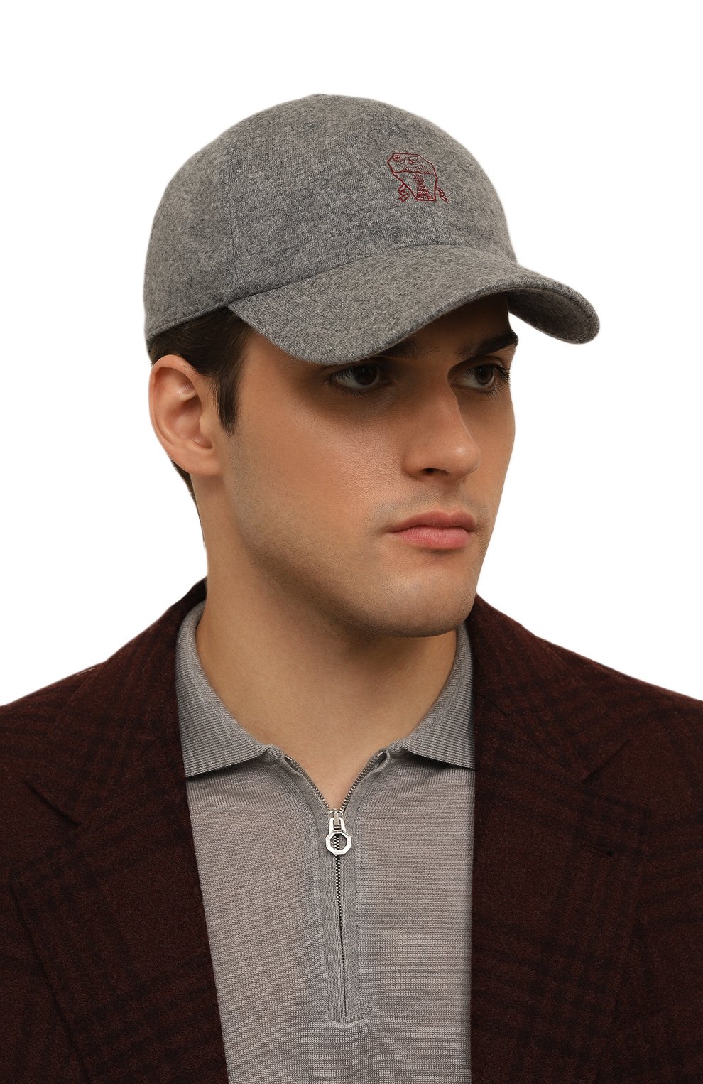 Кашемировая бейсболка BRUNELLO CUCINELLI серого цвета по цене 54800 руб., арт. ML8969978, фото 2 Кашемировая бейсболка BRUNELLO CUCINELLI, арт. ML8969978, фото 2
