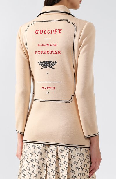 Шерстяной жакет с накладными карманами на пуговицах GUCCI, арт. 514525/X1576, фото 4