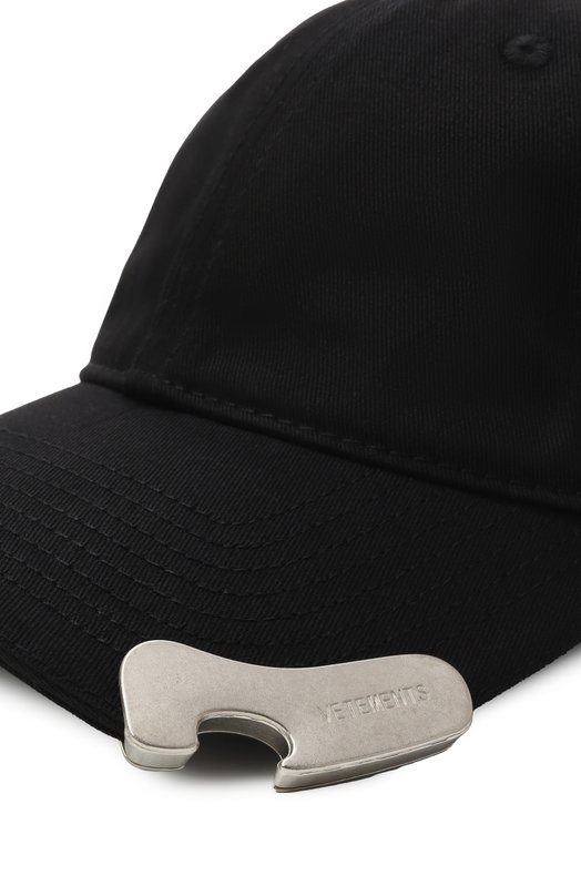 Хлопковая бейсболка VETEMENTS UH76CA550B/1052 C0TT0N TWILL Чёрный  UH76CA550B/1052 C0TT0N TWILL Фото 4