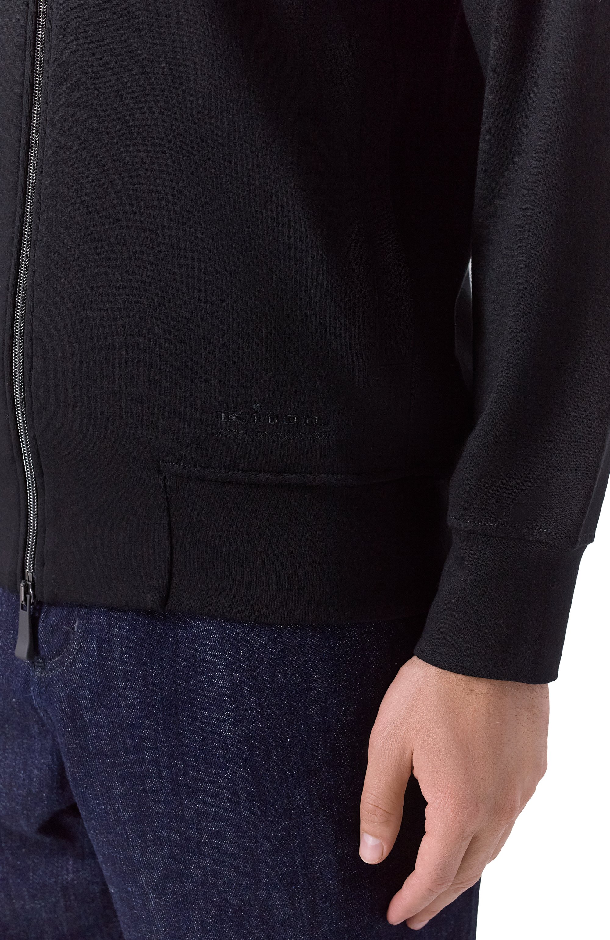 Толстовка из вискозы KITON черного цвета по цене 126500 руб., арт. UMM069004, фото 5 Толстовка из вискозы KITON, арт. UMM069004, фото 5